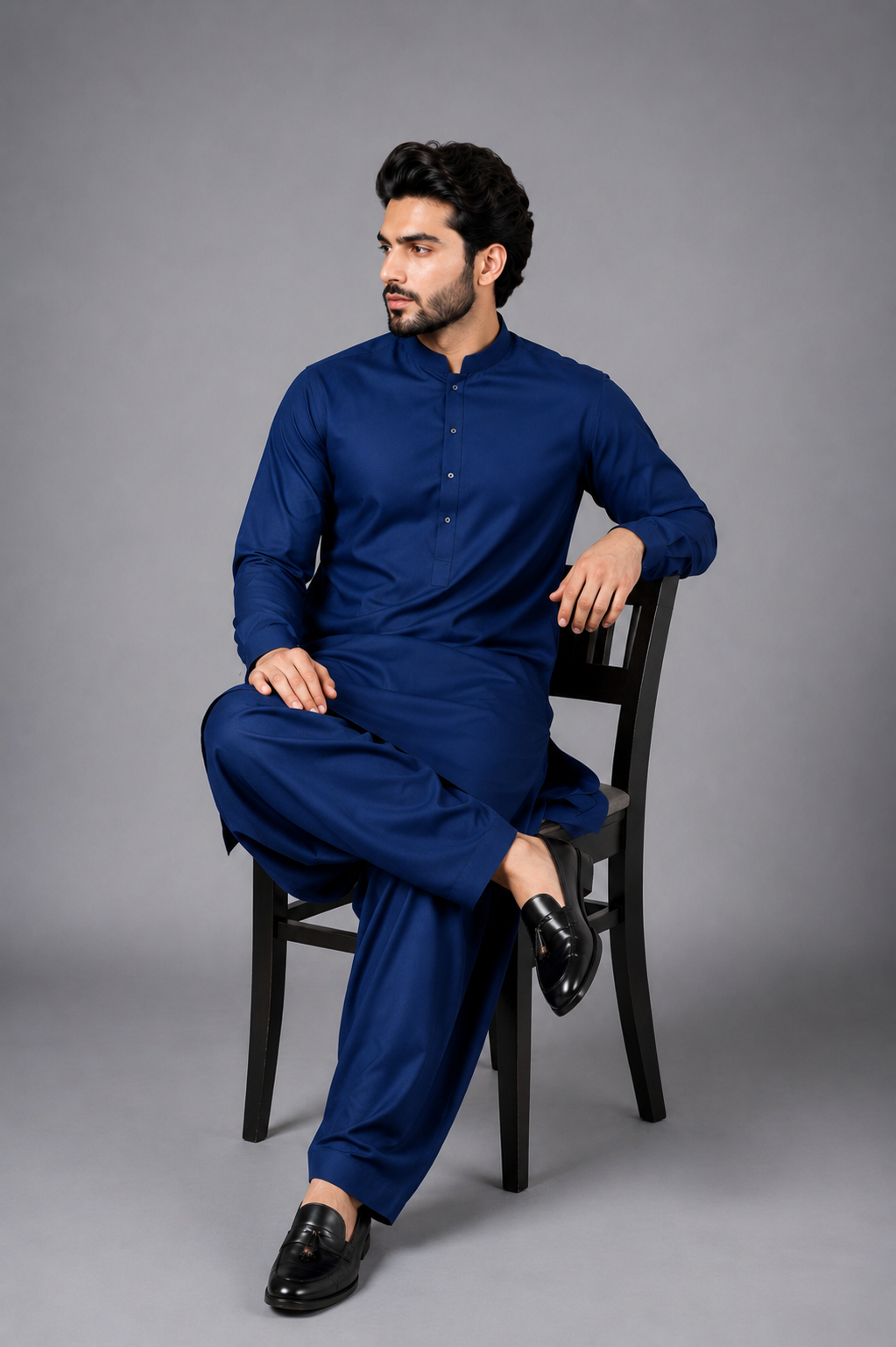 Premium Navy Blue Men's Salwar Kameez | Premium Men | HS Wear Pakistan