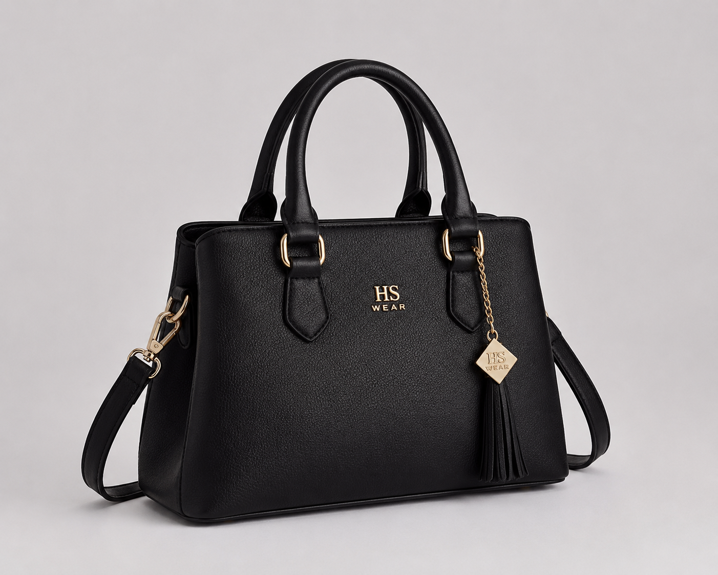 HS Wear Premium Black Leather Handbag for Women Gallery Image 3 | HS Wear