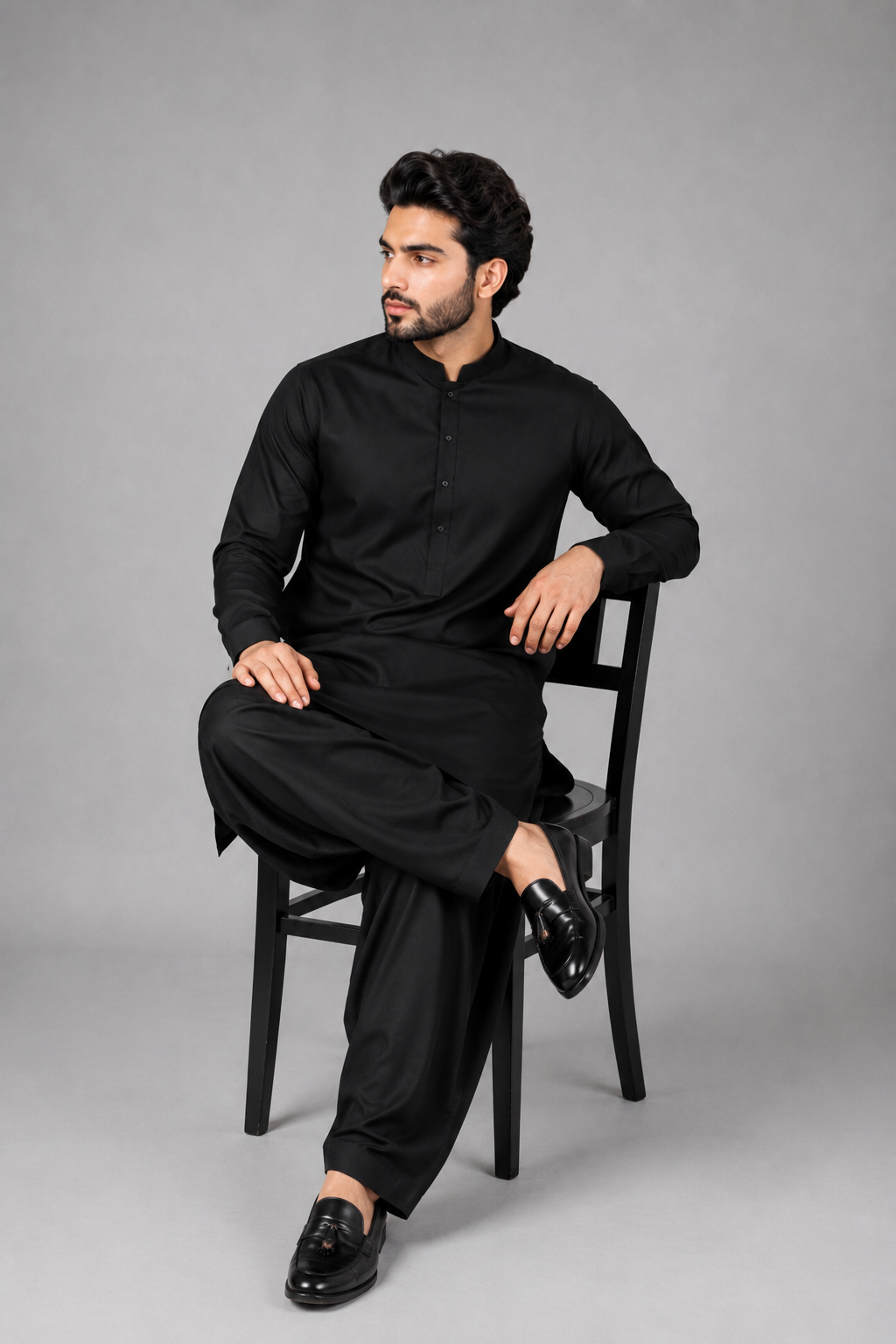 Black Cotton Shalwar Kameez for Men | Premium Men | HS Wear Pakistan